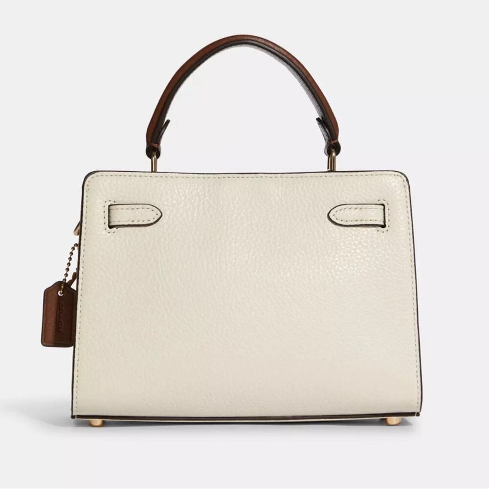 NWT Coach Mini Lane Top Handle In Colorblock In Chalk/Penny Multi/Pebble Leather - Picture 3 of 12